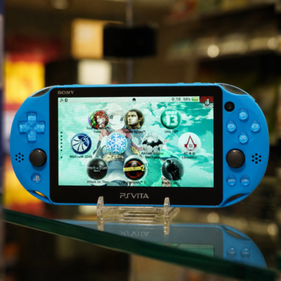 Home New 28 Aqua Blue PS Vita Slim front view